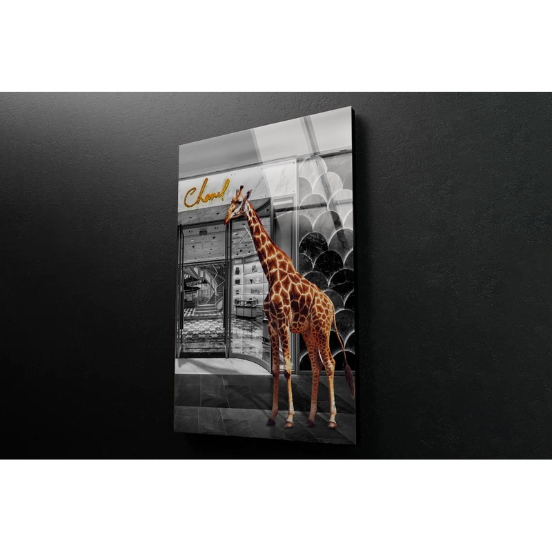 Store With Giraffe 3D Design Acrylic Glass Print Tempered Glass Wall Art 100% Made in Australia Ready to Hang