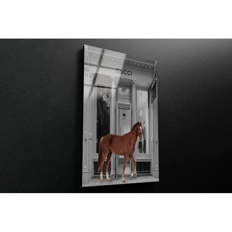 Store With Horse 3D Design Acrylic Glass Print Tempered Glass Wall Art 100% Made in Australia Ready to Hang