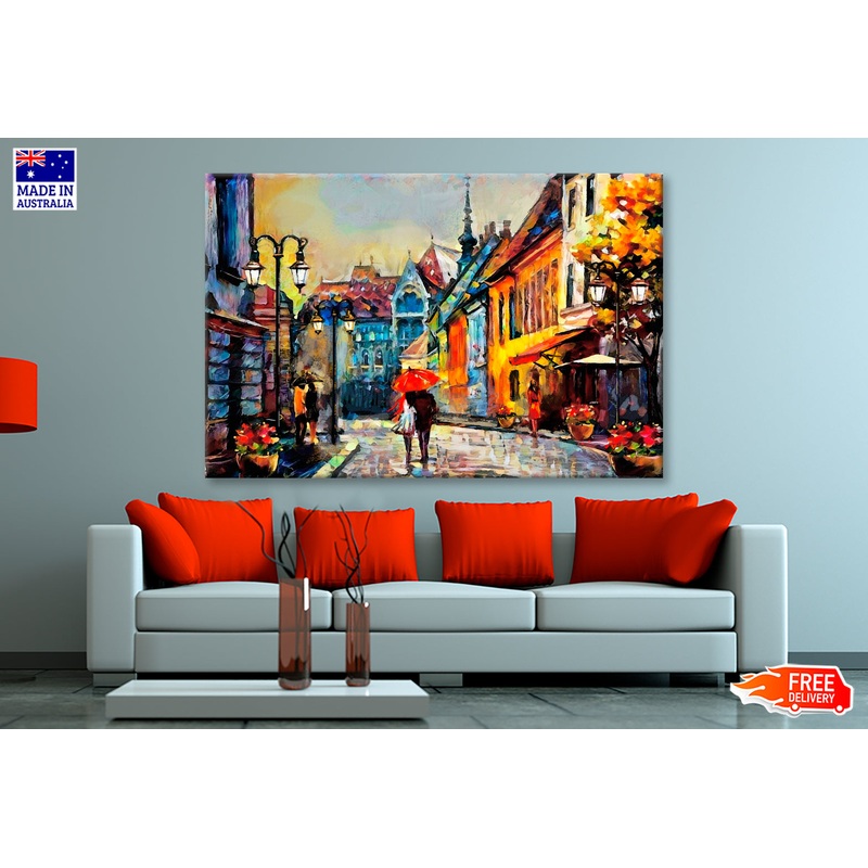 Street View Of Budapest Oil Painting Wall Art Limited Edition High Quality Print