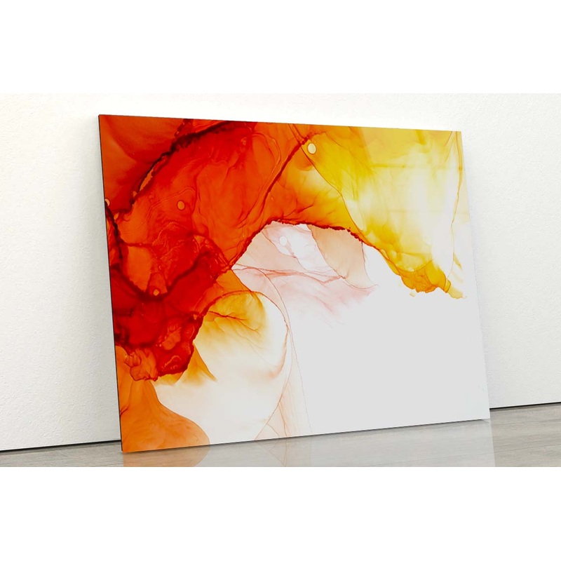 Trendy Vibrant Red Abstract Acrylic Glass Print Tempered Glass Wall Art 100% Made in Australia Ready to Hang