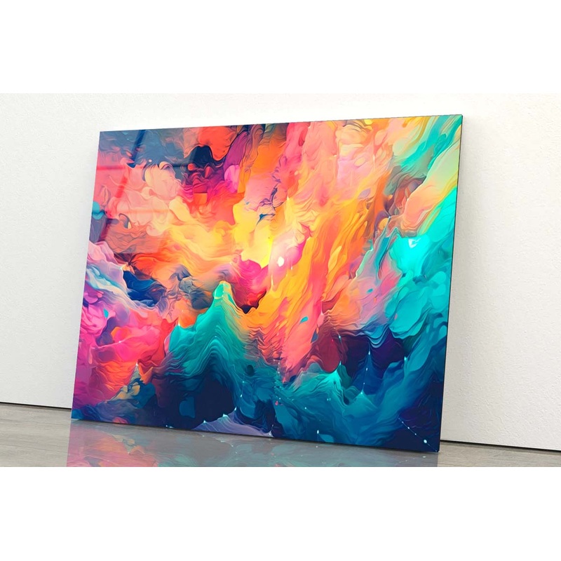 Vibrant Colors Abstract Acrylic Glass Print Tempered Glass Wall Art 100% Made in Australia Ready to Hang
