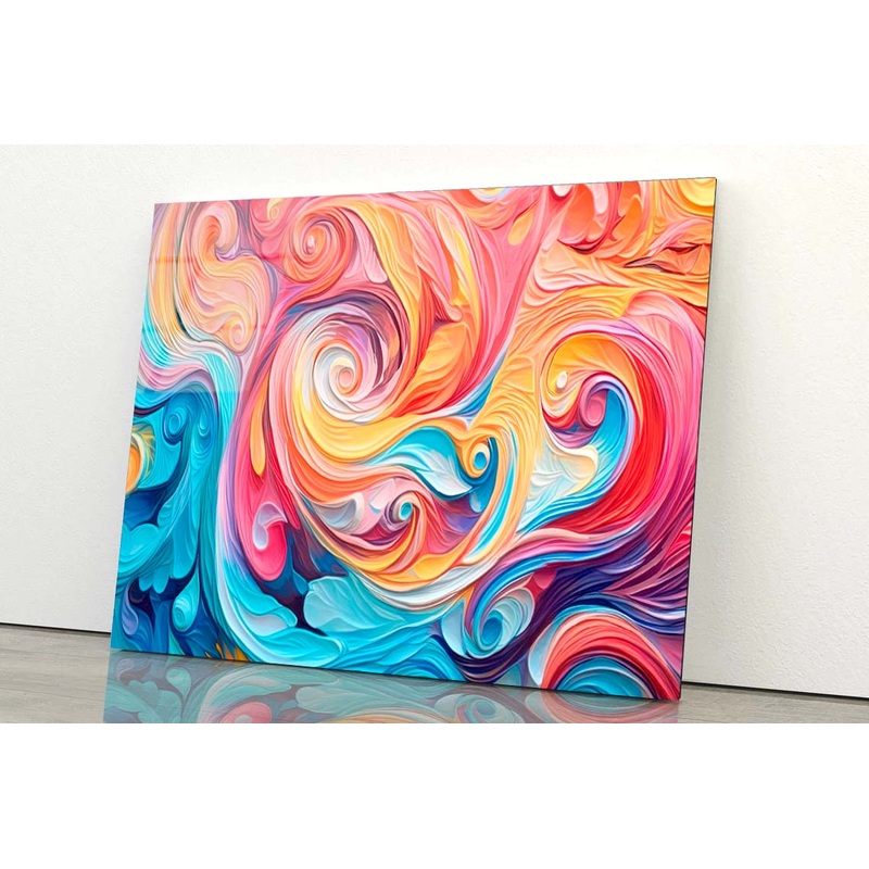 Vibrant Colors Gold Illustration Acrylic Glass Print Tempered Glass Wall Art 100% Made in Australia Ready to Hang