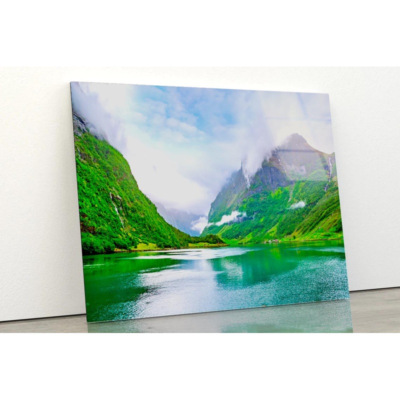 Beautiful Scenery of Scandinavian with Mountains Acrylic Glass Print Tempered Glass Wall Art 100% Made in Australia Ready to Hang