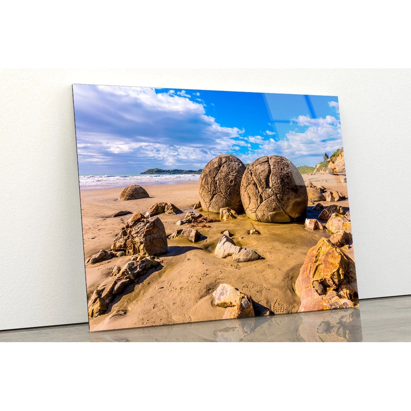 Boulders Moeraki Stones Acrylic Glass Print Tempered Glass Wall Art 100% Made in Australia Ready to Hang