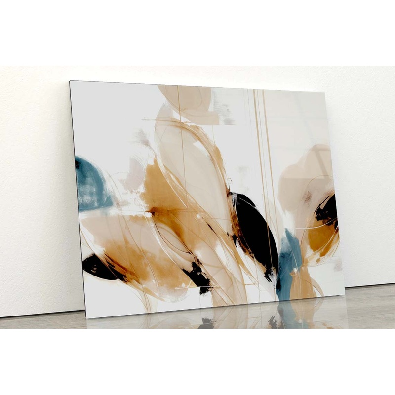 Brown White Creative Art Acrylic Glass Print Tempered Glass Wall Art 100% Made in Australia Ready to Hang