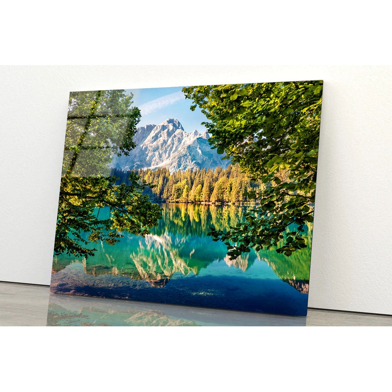 Calm Morning Fusine Lake Acrylic Glass Print Tempered Glass Wall Art 100% Made in Australia Ready to Hang