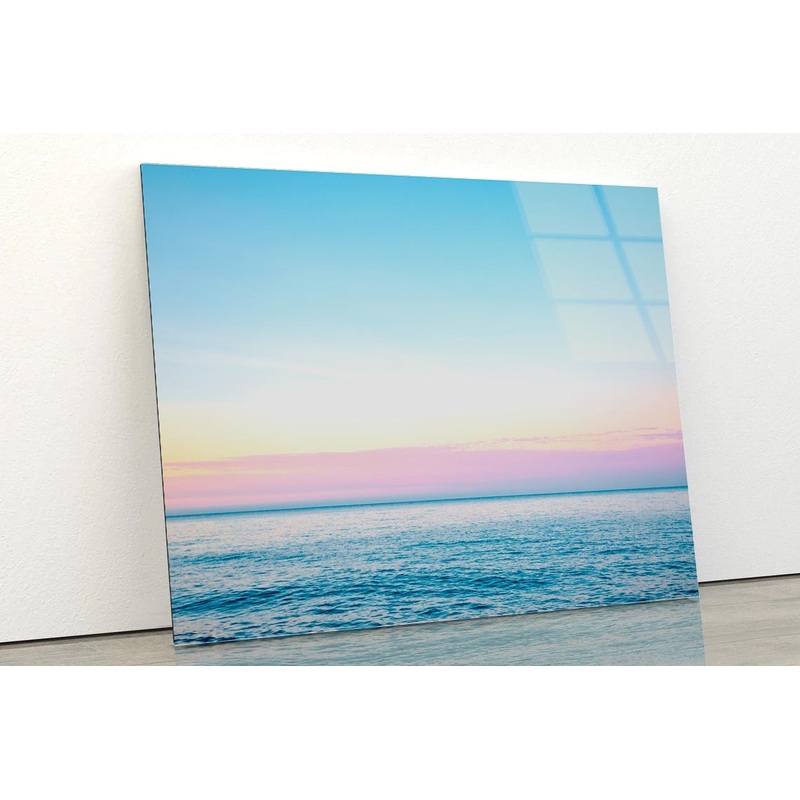 Calm Sea in Soft Morning Light Sicily Italy Europe Acrylic Glass Print Tempered Glass Wall Art 100% Made in Australia Ready to Hang