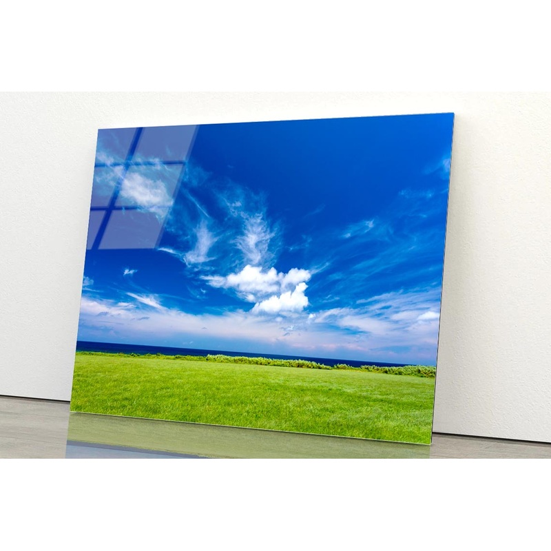 Coastline and Grassland Acrylic Glass Print Tempered Glass Wall Art 100% Made in Australia Ready to Hang