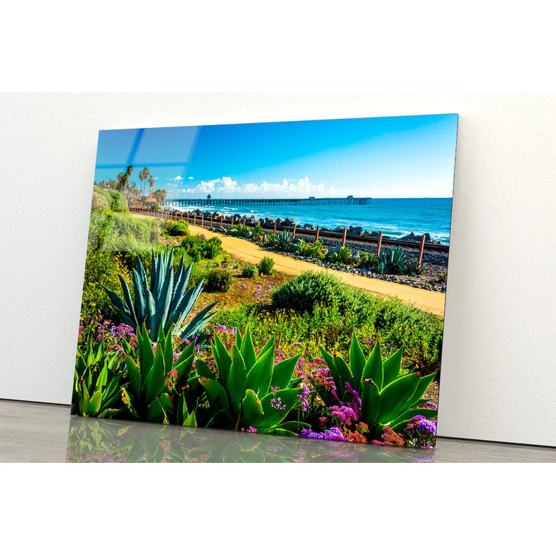 Colorful Flowers & View Acrylic Glass Print Tempered Glass Wall Art 100% Made in Australia Ready to Hang