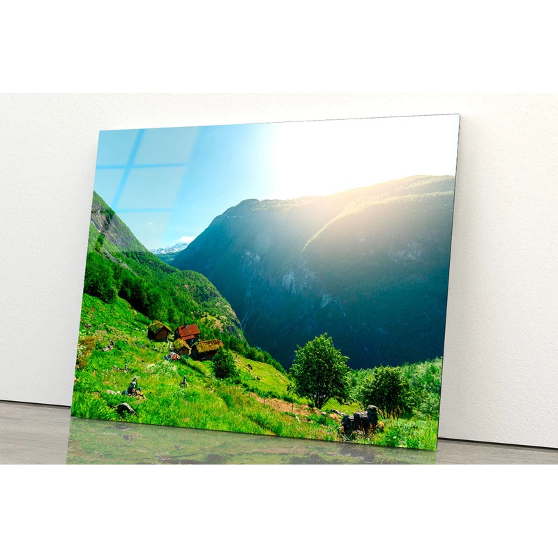 Fjord & Mountains Acrylic Glass Print Tempered Glass Wall Art 100% Made in Australia Ready to Hang