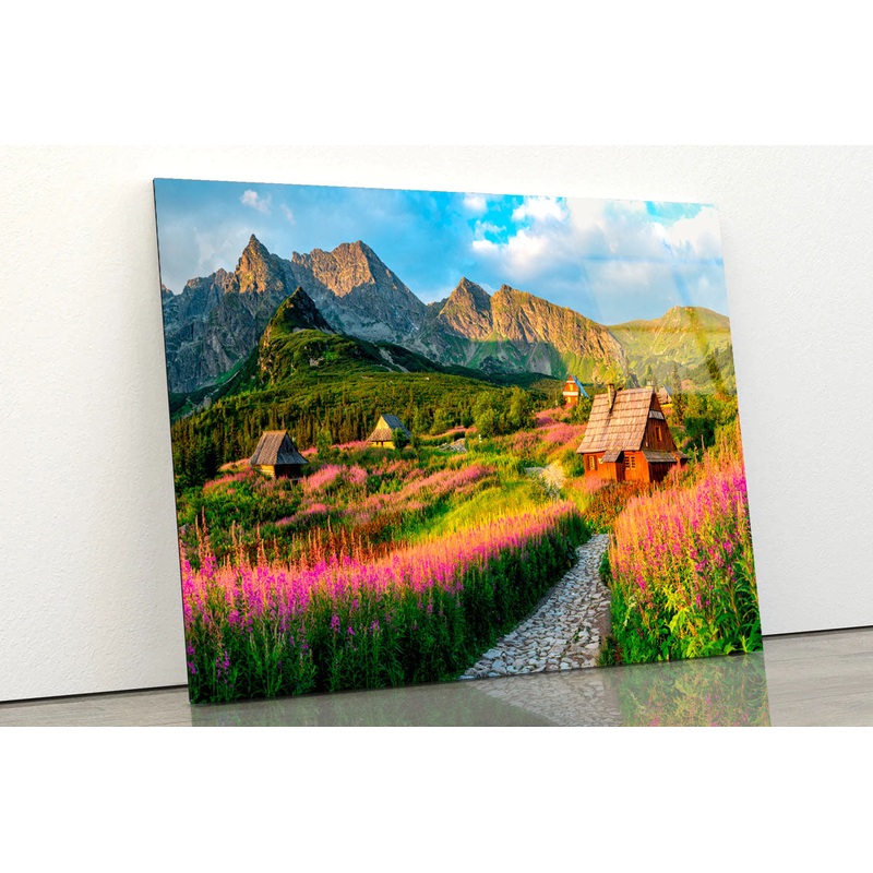 Flowers & Cottages Acrylic Glass Print Tempered Glass Wall Art 100% Made in Australia Ready to Hang