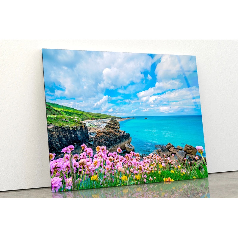 Flowers on the Sea Acrylic Glass Print Tempered Glass Wall Art 100% Made in Australia Ready to Hang