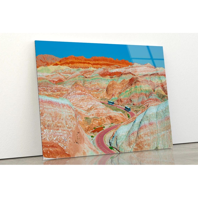 Geological Park Scenery in Zhangye Gansu China Acrylic Glass Print Tempered Glass Wall Art 100% Made in Australia Ready to Hang