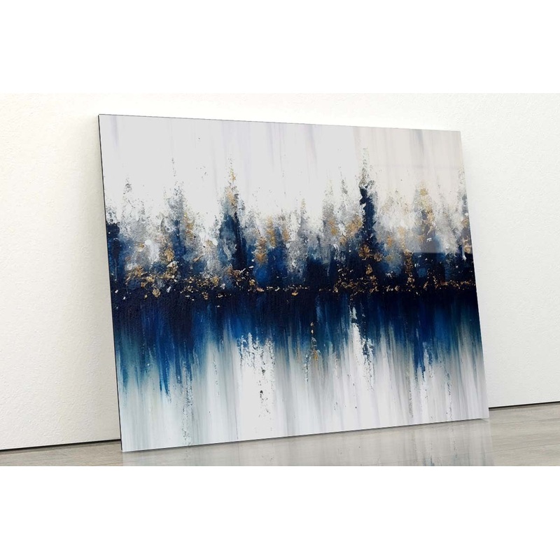 River Mountains Painting Acrylic Glass Print Tempered Glass Wall Art 100% Made in Australia Ready to Hang
