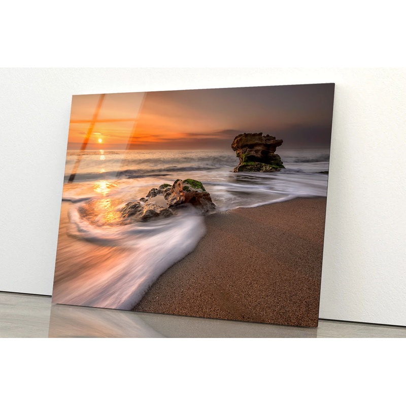 Sea Sunrise Acrylic Glass Print Tempered Glass Wall Art 100% Made in Australia Ready to Hang