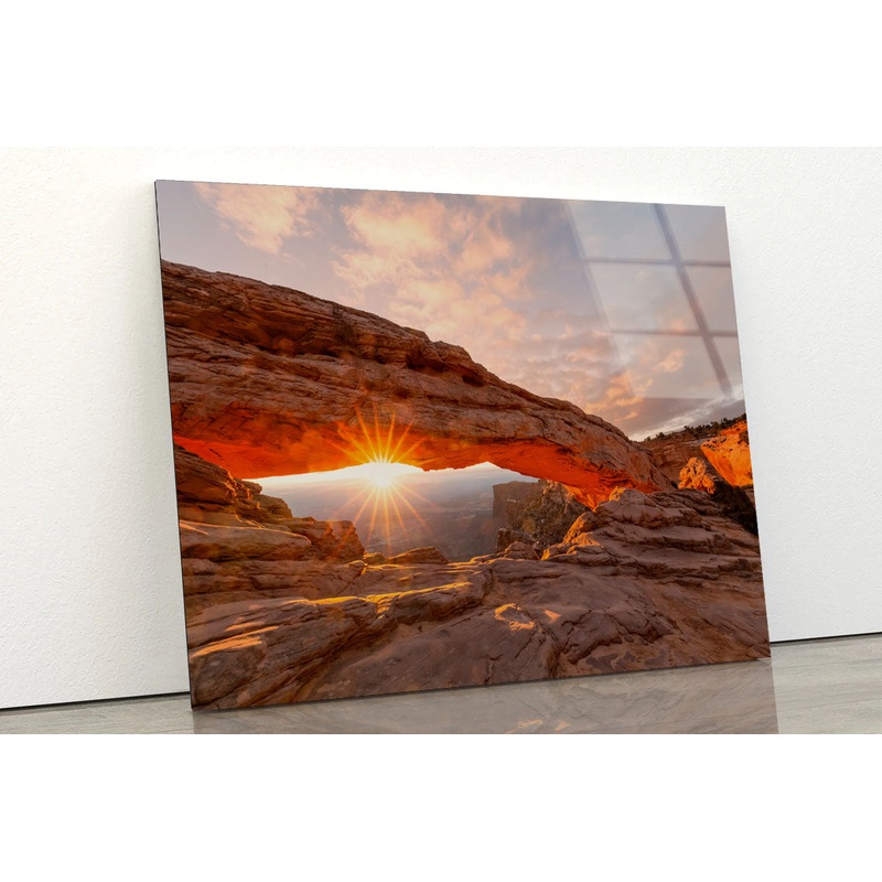 Sunrise at Mesa Arch Acrylic Glass Print Tempered Glass Wall Art 100% Made in Australia Ready to Hang