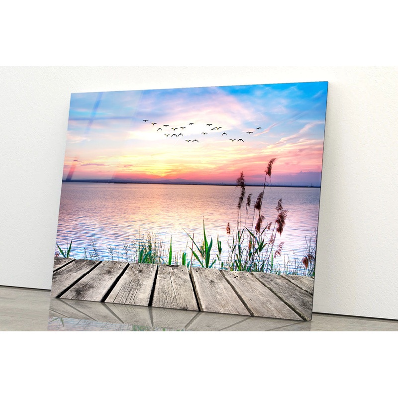 Sunset Lake Acrylic Glass Print Tempered Glass Wall Art 100% Made in Australia Ready to Hang