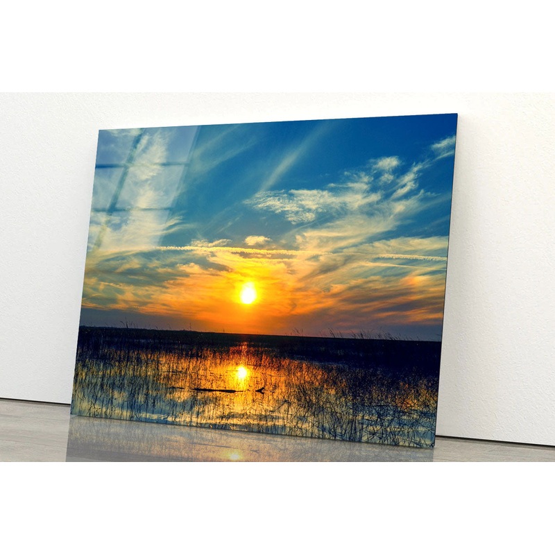 Sunset over Waters Acrylic Glass Print Tempered Glass Wall Art 100% Made in Australia Ready to Hang