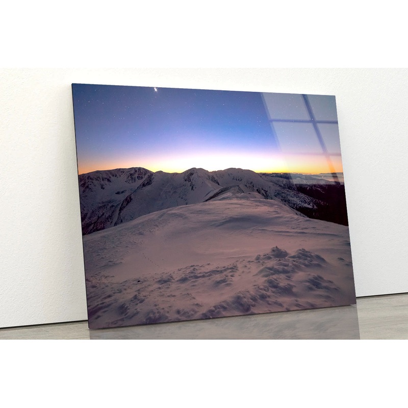 The Snowy Mountain Acrylic Glass Print Tempered Glass Wall Art 100% Made in Australia Ready to Hang