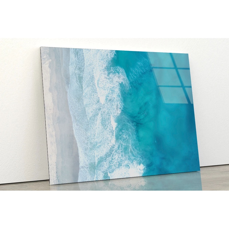 Waves on the Beach Acrylic Glass Print Tempered Glass Wall Art 100% Made in Australia Ready to Hang