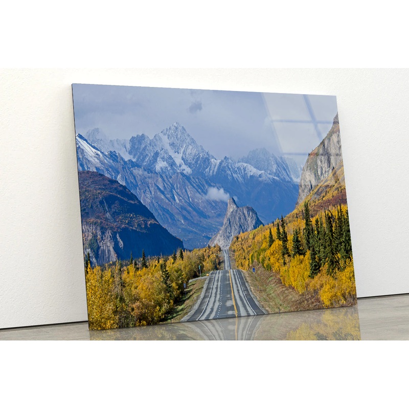 A Road Winding through a Mountainous Acrylic Glass Print Tempered Glass Wall Art 100% Made in Australia Ready to Hang