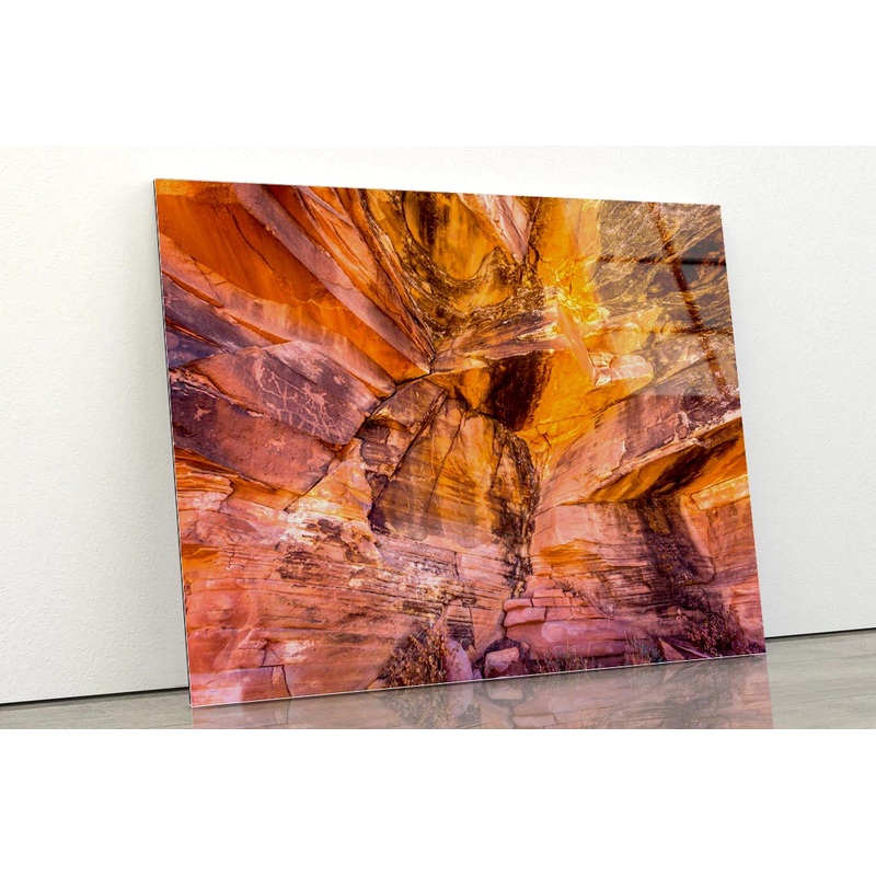 Amazing Arizona Sandstone Rock in Arizona Acrylic Glass Print Tempered Glass Wall Art 100% Made in Australia Ready to Hang