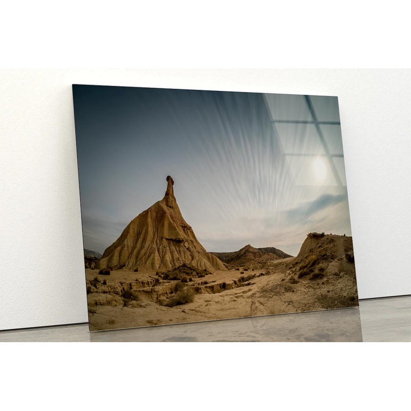Bardenas Reales A La Luz De La Luna Acrylic Glass Print Tempered Glass Wall Art 100% Made in Australia Ready to Hang