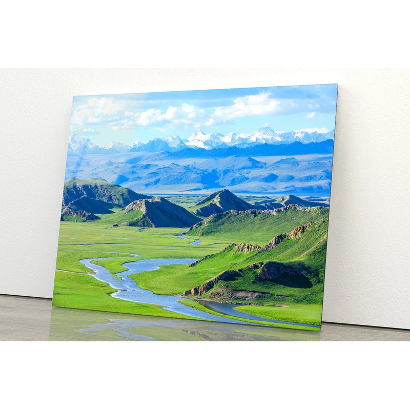 Beautiful Grassland and Mountain in China Acrylic Glass Print Tempered Glass Wall Art 100% Made in Australia Ready to Hang