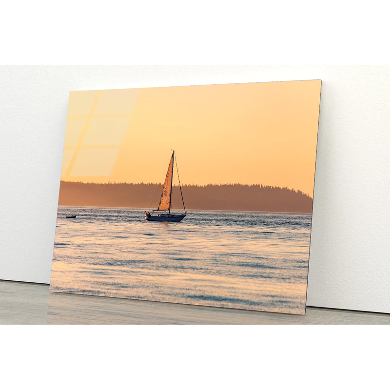 Boat on Seashore View Acrylic Glass Print Tempered Glass Wall Art 100% Made in Australia Ready to Hang