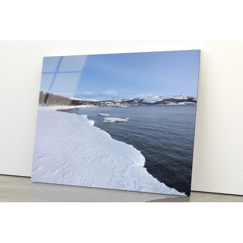 Body of Water Surrounded by Trees in winter Acrylic Glass Print Tempered Glass Wall Art 100% Made in Australia Ready to Hang