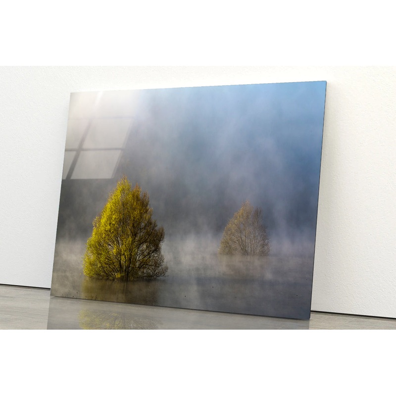 Fog during Autumn Floods with Clouds in the Sky Acrylic Glass Print Tempered Glass Wall Art 100% Made in Australia Ready to Hang