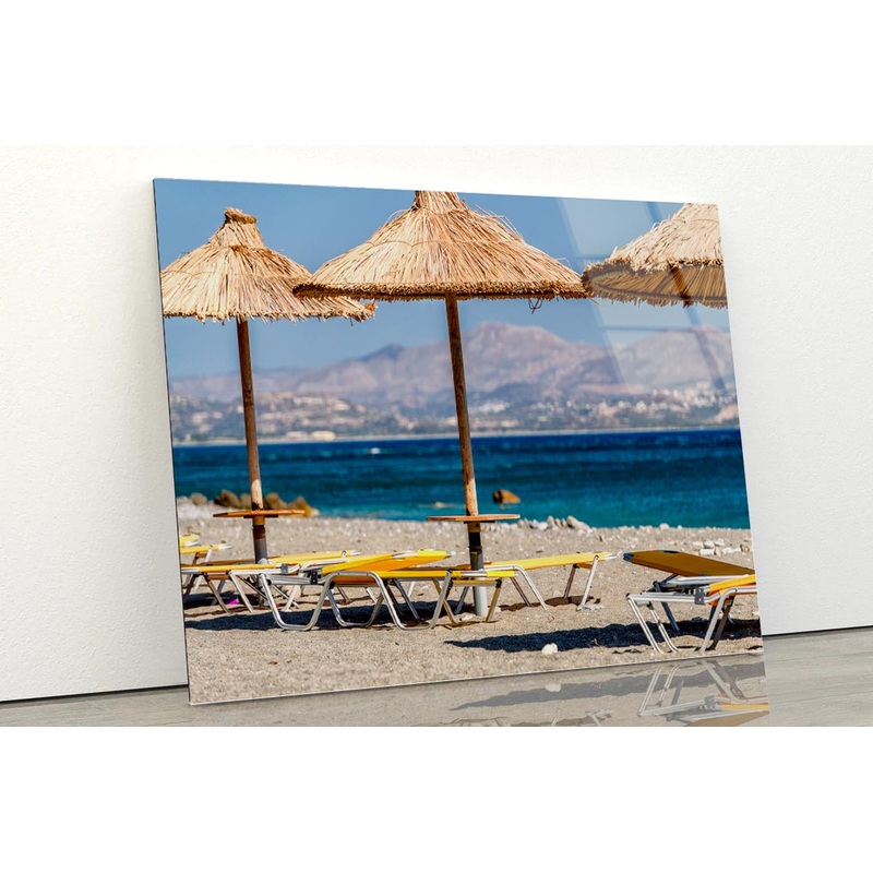 Georgioupolis Town on Crete Greece Acrylic Glass Print Tempered Glass Wall Art 100% Made in Australia Ready to Hang