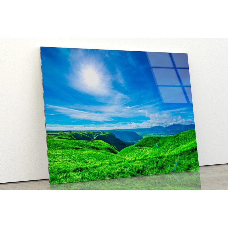 Refreshing Grassland Acrylic Glass Print Tempered Glass Wall Art 100% Made in Australia Ready to Hang