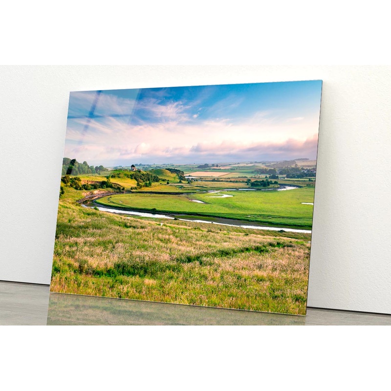 River Aln Meanders Past Mount Pleasant Acrylic Glass Print Tempered Glass Wall Art 100% Made in Australia Ready to Hang