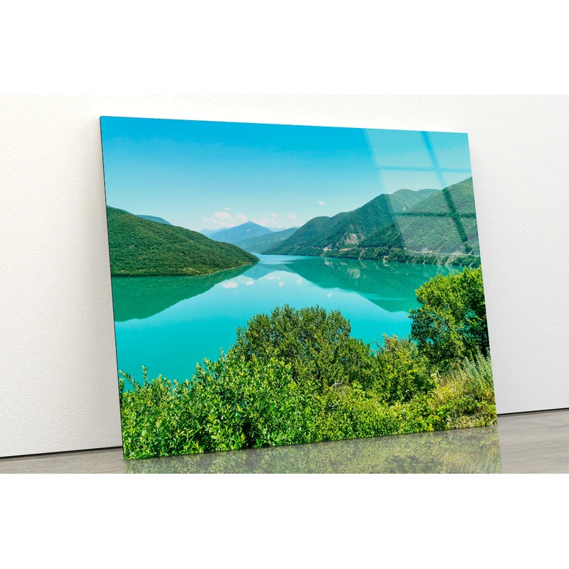 The Lake View with Mountains Acrylic Glass Print Tempered Glass Wall Art 100% Made in Australia Ready to Hang