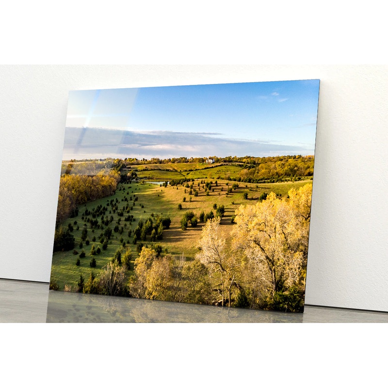 View of Sunrise over a Rural Countryside Acrylic Glass Print Tempered Glass Wall Art 100% Made in Australia Ready to Hang