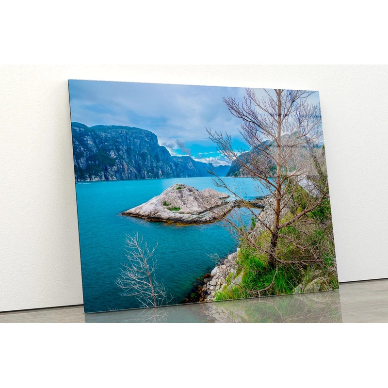 View to Lysefjord in Norway Acrylic Glass Print Tempered Glass Wall Art 100% Made in Australia Ready to Hang