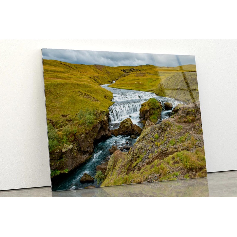 Waterfall with Rocks Acrylic Glass Print Tempered Glass Wall Art 100% Made in Australia Ready to Hang