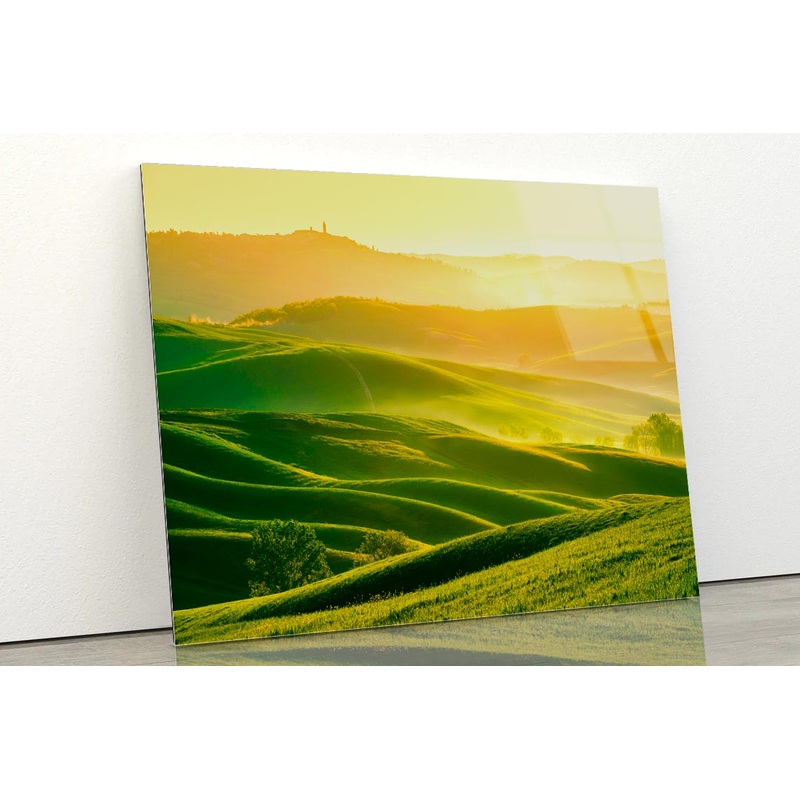 Waves Hills with Mountains Acrylic Glass Print Tempered Glass Wall Art 100% Made in Australia Ready to Hang