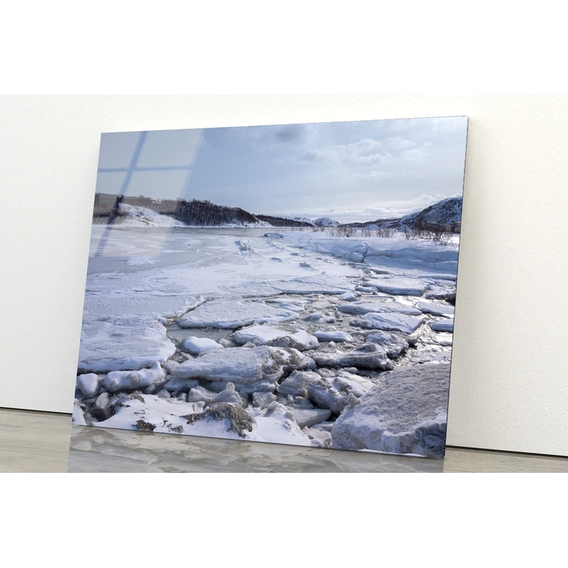Winter Snow-Covered Trees and a Cloudy Sky Acrylic Glass Print Tempered Glass Wall Art 100% Made in Australia Ready to Hang