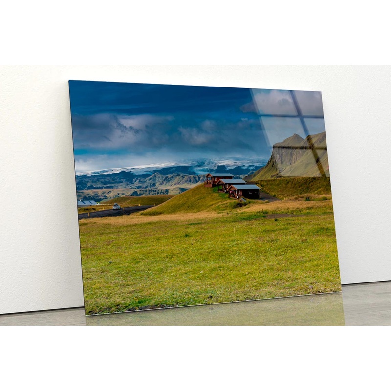 Wooden Houses in Iceland Acrylic Glass Print Tempered Glass Wall Art 100% Made in Australia Ready to Hang
