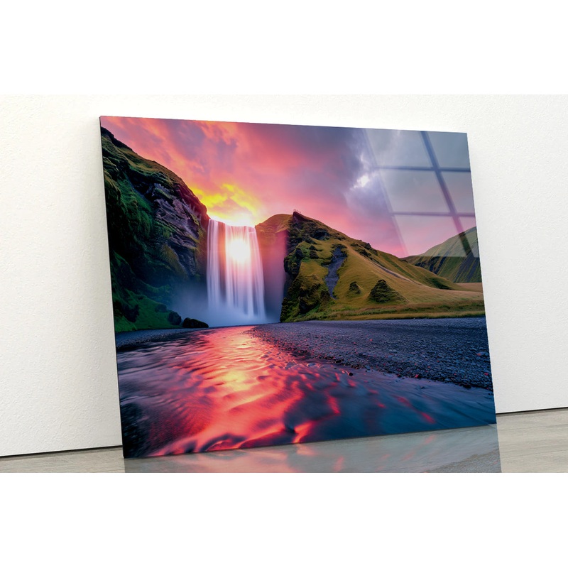 Amazing Views With and Waterfall Acrylic Glass Print Tempered Glass Wall Art 100% Made in Australia Ready to Hang