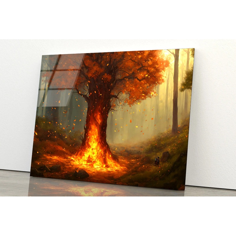 Autumn Tree in the Forest Acrylic Glass Print Tempered Glass Wall Art 100% Made in Australia Ready to Hang