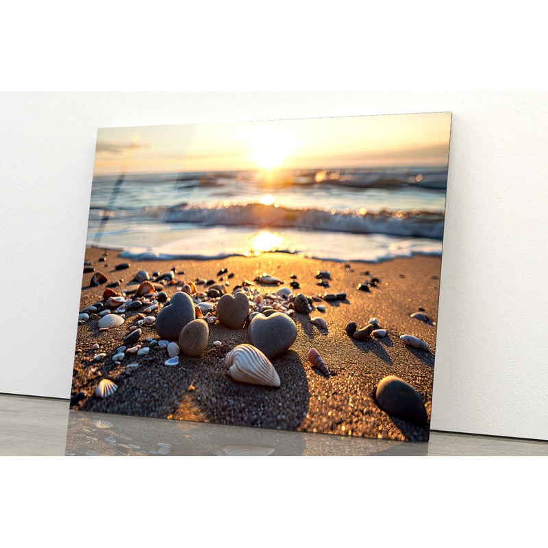 Beach with Rocks and Shells Acrylic Glass Print Tempered Glass Wall Art 100% Made in Australia Ready to Hang