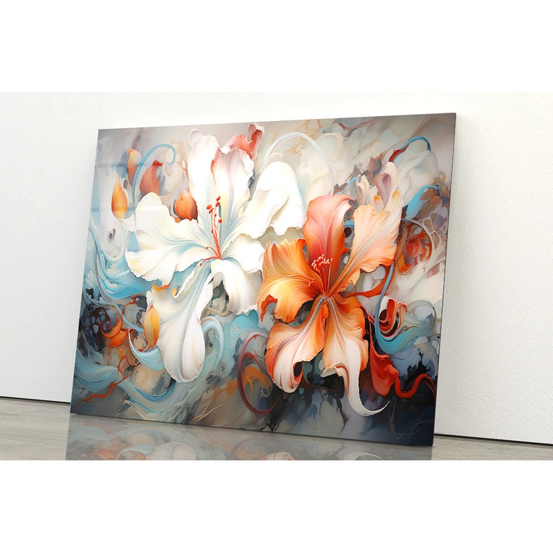 Beautiful Flowers Garden Painting Acrylic Glass Print Tempered Glass Wall Art 100% Made in Australia Ready to Hang