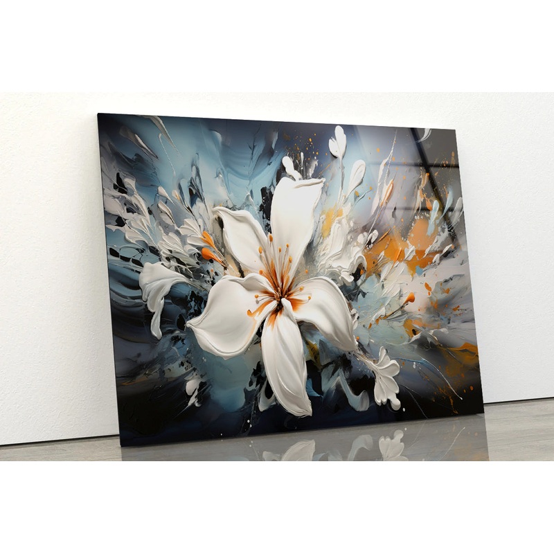 Beautiful Flowers Painting Acrylic Glass Print Tempered Glass Wall Art 100% Made in Australia Ready to Hang