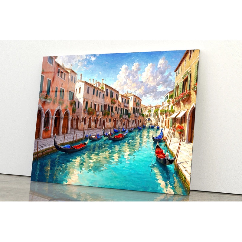 Body of Water with Boats, Buildings Acrylic Glass Print Tempered Glass Wall Art 100% Made in Australia Ready to Hang