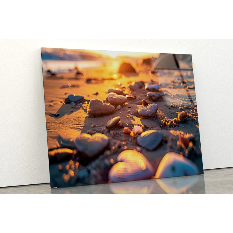 Close-Up of Rocks near a Beach Acrylic Glass Print Tempered Glass Wall Art 100% Made in Australia Ready to Hang