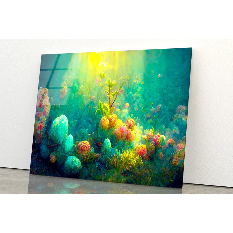 Coral Reef with Plants and Rocks Acrylic Glass Print Tempered Glass Wall Art 100% Made in Australia Ready to Hang