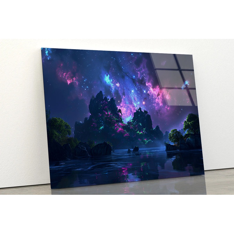 Planets with Moon View Acrylic Glass Print Tempered Glass Wall Art 100% Made in Australia Ready to Hang